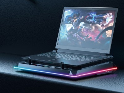 CONCEPTRONIC USB-C Laptop-Kühlpad + Handyhalter, RGB