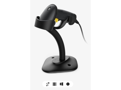 Inateck BCST-33 Black 1D Barcode Scanner