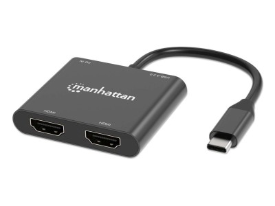 MANHATTAN USB-C PD auf Dual-HDMI-Monitor-Adapter 4K