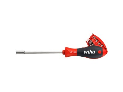 Schraubendreher 1/4", mit Bit-Magazin, magnetisch