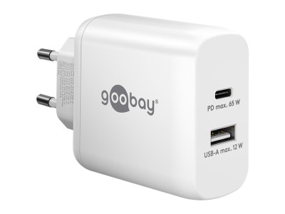 USB-C Dual-Schnellladegerät, PD, GaN, 65 Watt