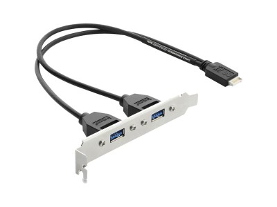Slotblech USB Typ-E > 2x USB