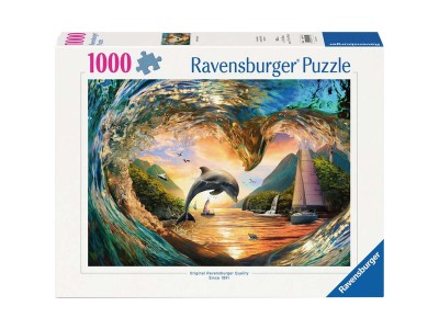 Puzzle Sprung in den Sonnenuntergang