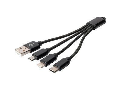 3-in-1 Ladekabel, USB-A 2.0 >