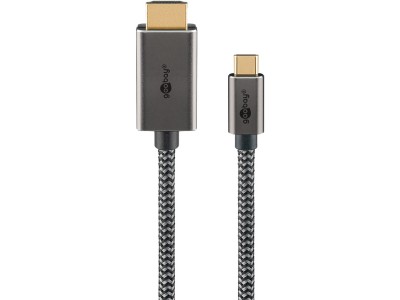 USB Textil-Adapterkabel, USB-C Stecker > HDMI