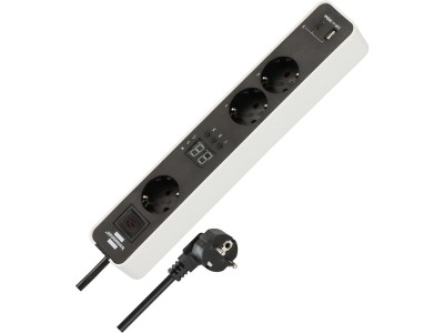 Ecolor Steckdosenleiste 3-fach, 2x USB, mit