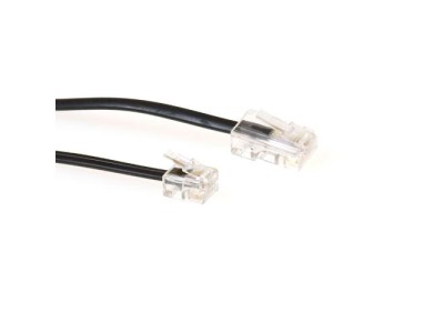 ACT Black 3 meter flat telephone