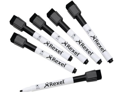 Rexel Whiteboard-Marker, schwarz, 6er Set trocken
