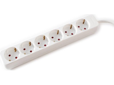 VALUE 6-fach Steckdosenleiste ohne Schalter, weiß
