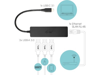 I-Tec USB C Slim 3-port HUB