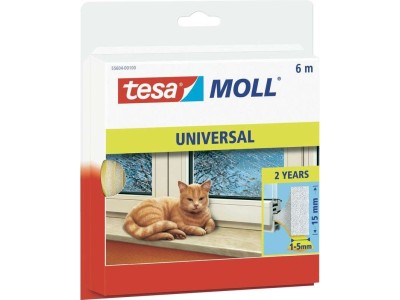 Tesa Moll UNIVERSAL Schaumstoff-Dichtung, weiß, 15