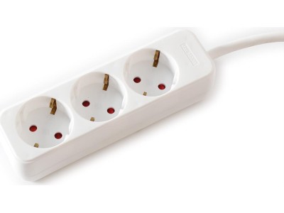 VALUE 3-fach Steckdosenleiste ohne Schalter, weiß