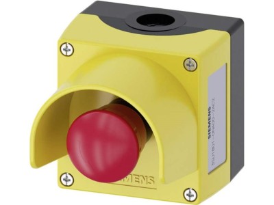 Siemens Pilztaster im Gehäuse, mit Schutzkragen