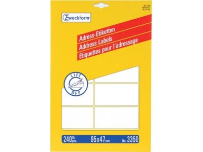 Avery Zweckform - Permanent-Adressklebeetiketten - weiß