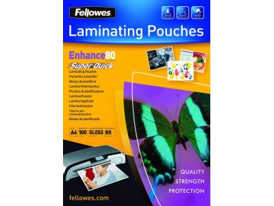 Fellowes Laminating Pouches SuperQuick Enhance 80