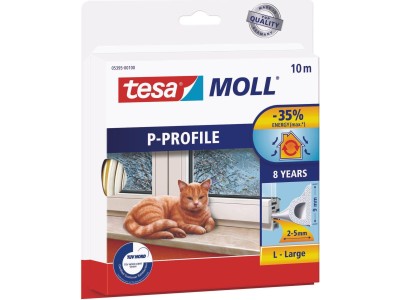 Tesa Moll CLASSIC P-Profil Gummidichtung, weiß