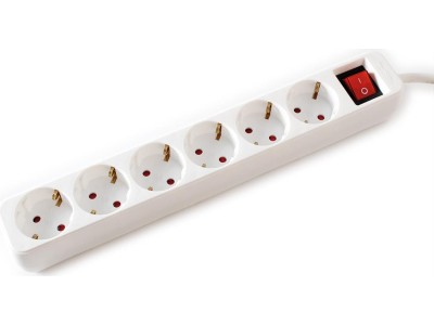 VALUE 6-fach Steckdosenleiste mit Schalter, weiß