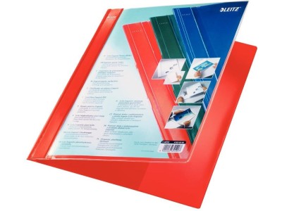 LEITZ Exquisit Plastik-Hefter mit Präsentationstasche, rot