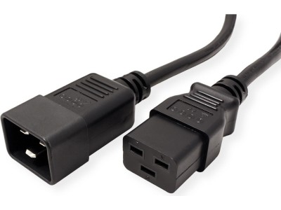 ROLINE Netzkabel Stecker C20-Buchse C19, schwarz