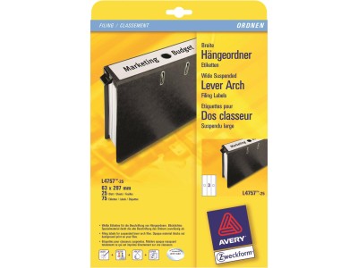 Avery Hängeordner-Etiketten - weiß - 63