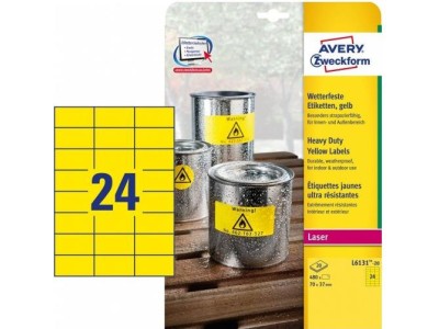 Avery Zweckform L6131-20. Produktfarbe: Gelb, Form: