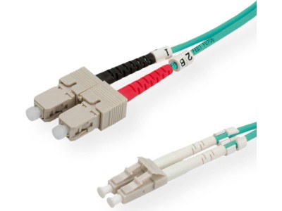 VALUE LWL-Kabel 50/125µm OM3, LC/SC, türkis