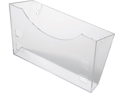 Helit Wandhalter für Prospekthalter, grau-transparent zur