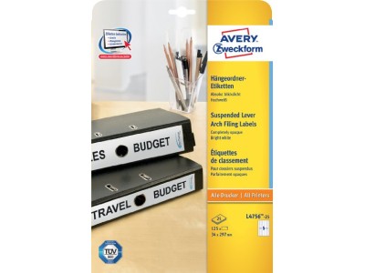 Avery Hängeordner-Etiketten - weiß - 34