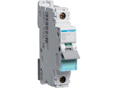 Hager NBN125. Anzahl der Pole: 1P