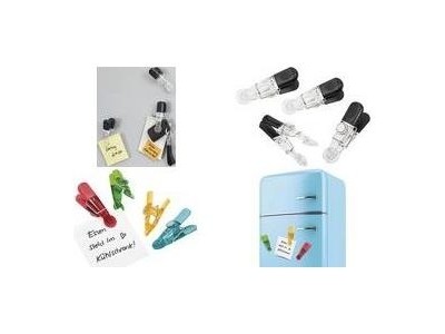 WEDO Notiz-Magnethalter GLOSSY, 4er Set, schwarz/glasklar