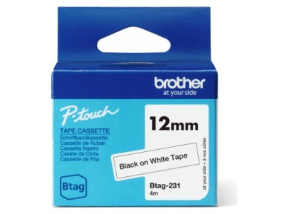 BROTHER BTAG231 12MM BLACK ON WHITE