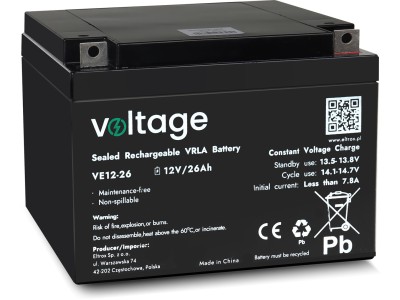 AGM Battery Voltage 12V 26Ah VE12-26