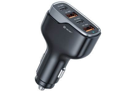 Tracer 47769 QuickCharge Car Charger, Black/Grey