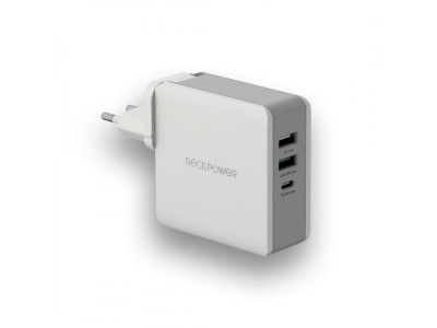 RealPower DeskCharge-65 Travel Universal Grey AC