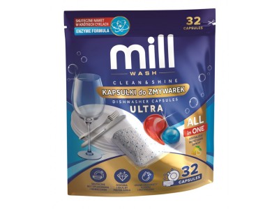 MILL CLEAN&SHINE Ultra Dishwasher Capsules, 32