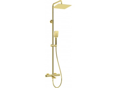 Rain shower with thermostatic bathtub faucet