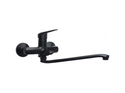 Wall-mounted washbasin mixer with extended spout
