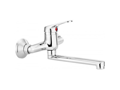 Wall-mounted washbasin mixer