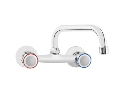 Wall-mounted washbasin mixer