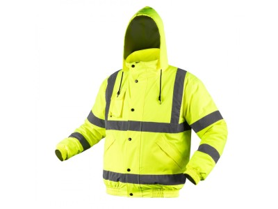 Kurtka robocza ostrzegawcza, lekko ocieplana, bomberka