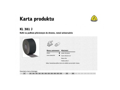 KLINGSPOR CLOTH BACKING ROLL KL381J 200mm