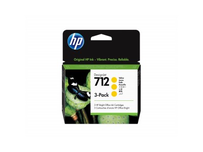 HP 712 3-pack 29-ml Yellow DesignJet