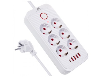 Maclean power strip, 6 socket extension