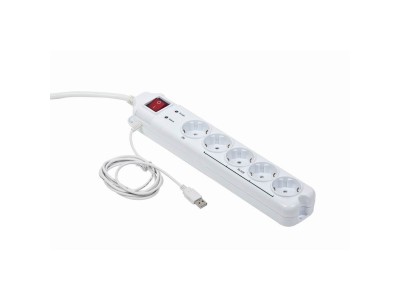 Gembird PCW-MS2G surge protector White 5