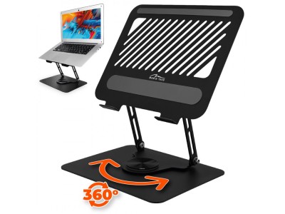 Adjustable, rotatable, ergonomic laptop stand 10–17&quot