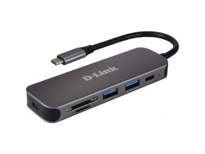 D-Link 5-in-1 USB-C Hub with Card