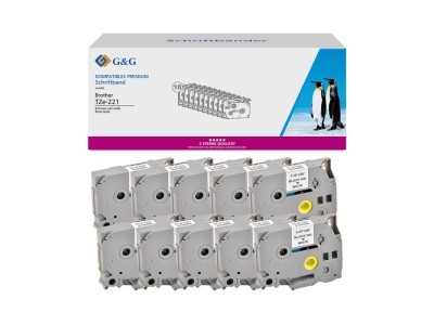G&G 20101 label-making tape Black on