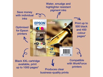 Epson Singlepack Black 16XXL DURABrite Ultra