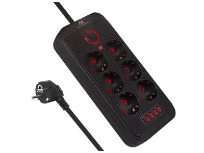 Maclean power strip, 6 socket extension