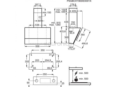 Electrolux LFV619Z Wall-mounted Black 600 m3/h